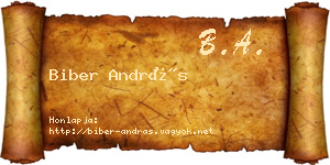 Biber András névjegykártya